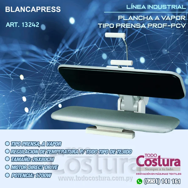 PLANCHA A VAPOR TIPO PRENSA BLANCAPRESS PROF-PCV